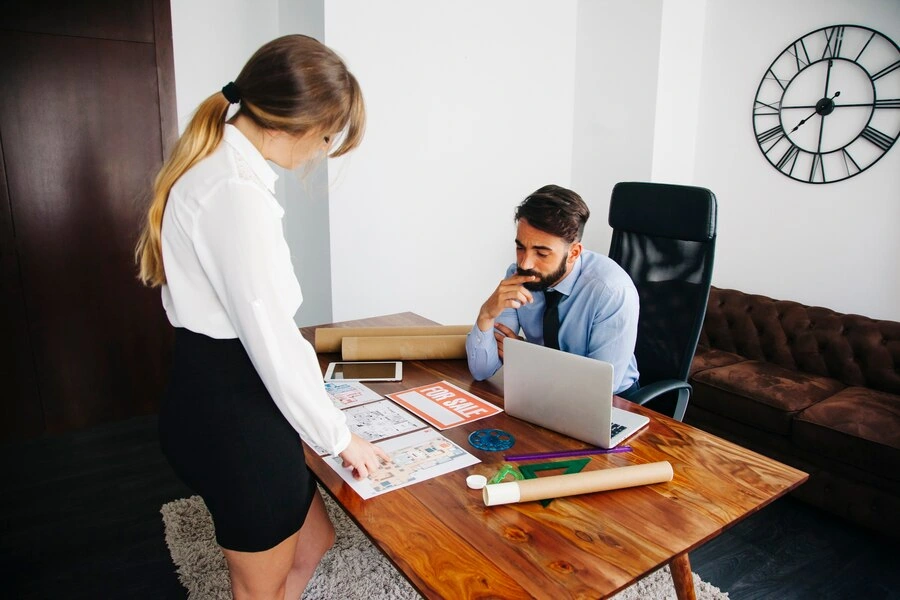 Property Agent in the office